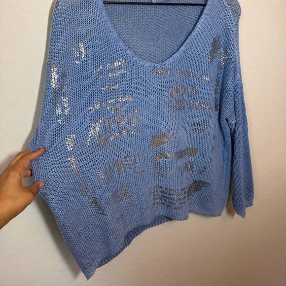 The Hip Shop Senatra Knit Graphic Sweater in S/M - Picture 4 of 7